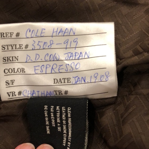 Cole Haan Women's Espresso  Lambskin Leather Hidden Button Down Jacket Coat Sz M - Picture 15 of 17